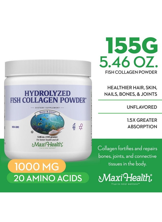Maxi Health مسحوق الكولاجين كولاجين بحري للنساء والرجال نوع I بروتين مهدرج يعزز صحة الشعر والبشرة بدون نكهة 5.46 أونصة - Image 5