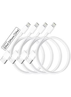 ماركة غير محددة شاحن ايفون 3 قدم من 4 قطع، 【معتمد من ام اف اي】 كيبل لايتنينج الى USB بطول 3 قدم، كيبل شحن سريع لايفون 14 برو ماكس/14/13 برو/12 برو/11/اكس ار/اكس اس/اكس/8/7/6، لايباد برو/اير/ميني- ابيض  - Image 1
