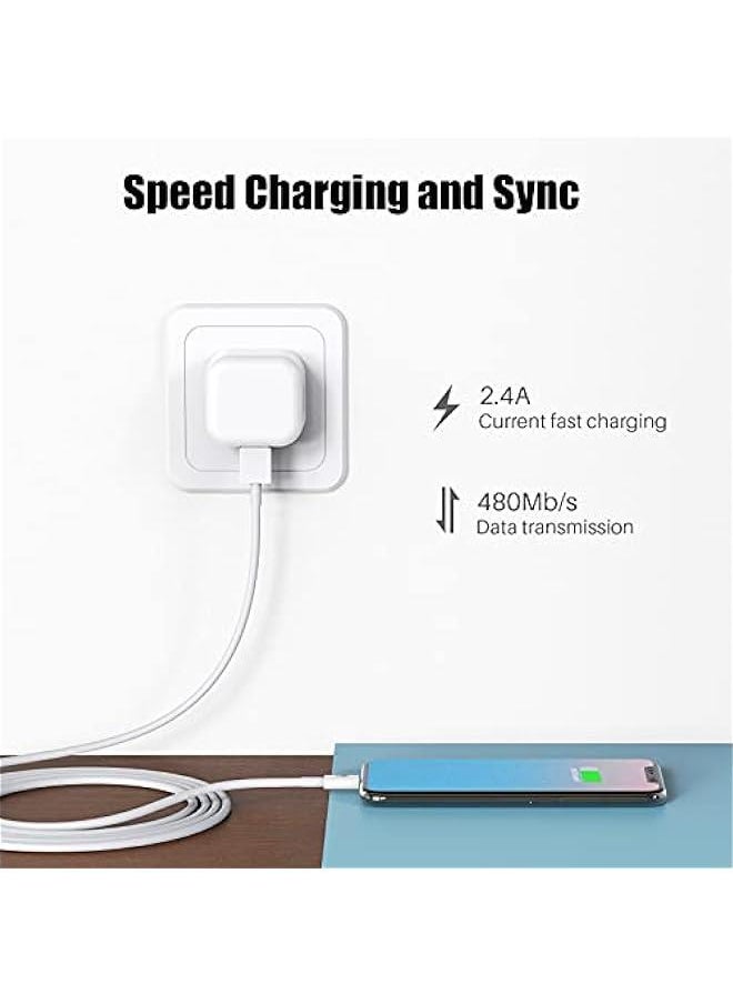 ماركة غير محددة شاحن ايفون 3 قدم من 4 قطع، 【معتمد من ام اف اي】 كيبل لايتنينج الى USB بطول 3 قدم، كيبل شحن سريع لايفون 14 برو ماكس/14/13 برو/12 برو/11/اكس ار/اكس اس/اكس/8/7/6، لايباد برو/اير/ميني- ابيض  - Image 5