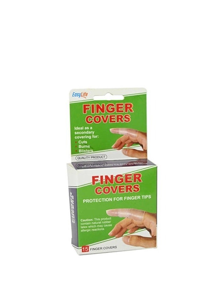 إيزي لايف أغطية أصابع لحماية الجروح والحروق والبثور 15 قطعة