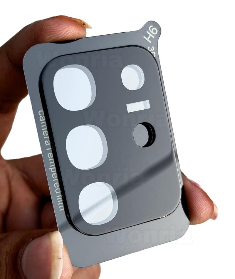 WonRia ® حزمة 1 - واقي عدسة الكاميرا الخلفية لهاتف Vivo Y31 Pro 5G - واقي زجاج الكاميرا [3D متميز] - أسود - Image 2