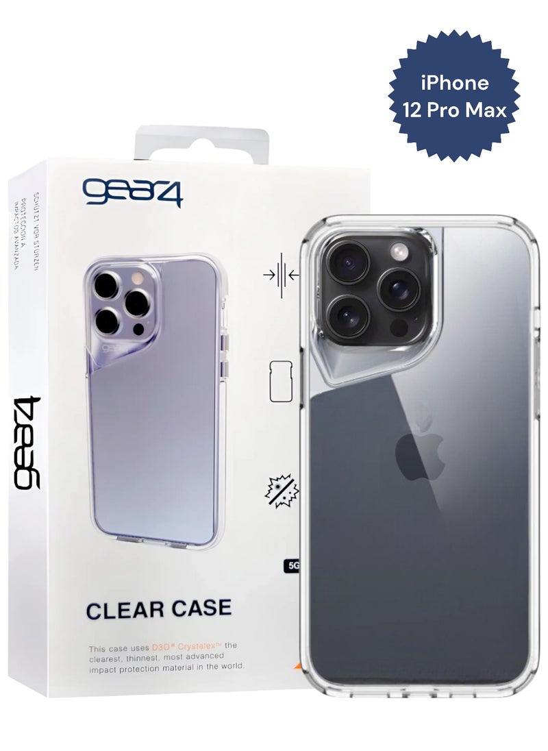 جيرفور - جراب موبايل ايفون 12 برو ماكس (iPhone 12 Pro Max) مضاد للصدمات, غطاء حماية مضاد للخدش, مصنوع من البولي يورثين الحراري عالي الجودة - شفاف - Image 1