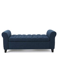 BLACK OAK BLACK OAK IF07 Upholstered Flip top Storage Bench 2 Seater Sofa Couch Poufffe Storage Ottoman (Blue)  - Image 1