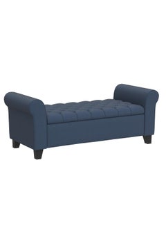 BLACK OAK BLACK OAK IF07 Upholstered Flip top Storage Bench 2 Seater Sofa Couch Poufffe Storage Ottoman (Blue)  - Image 5