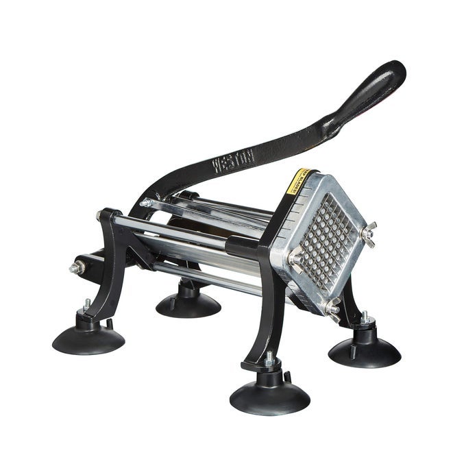PROFESSIONAL FRENCH FRY CUTTER FOR POTATOES AND VEGETABLE DICER 38 STAINLESS STEEL CUTTING BLADE SUCTION CUP AND WALLMOUNT FEET RESTAURANTQUALITY BLACK 363550W