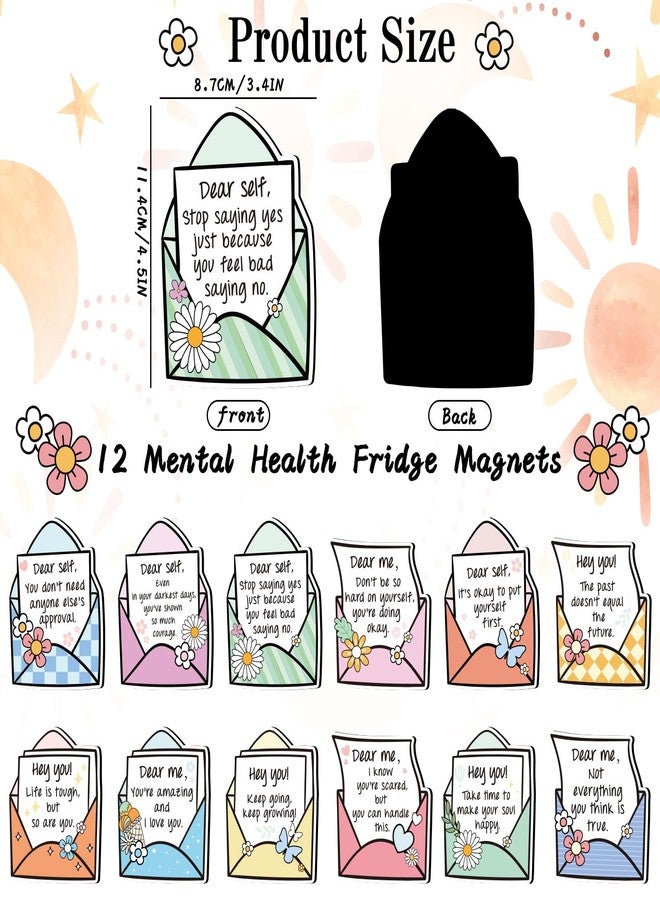 اني ديزاين مجموعة مغناطيسات ثلاجة AnyDesign مكونة من 12 قطعة، بتصميم بوهيمي أنيق، للتذكير اليومي، مقاومة للماء، تحمل عبارات تحفيزية إيجابية، هدية مثالية للمنزل والمطبخ والمكتب. - Image 2