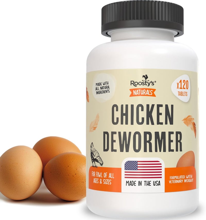 Roosty's Naturals De-Wormer for Chickens | 120 Count | All-Natural Formula | US-Made Chicken Wormer, Poultry De-Wormer | Chicken Medicine Supplies to Relieve and Safeguard from Worms - Image 1