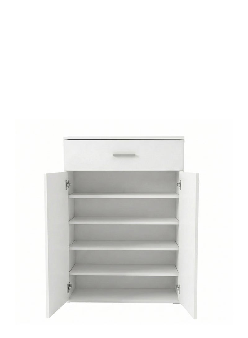 Furniture Store Modern shoe rack/shoe cabinet with a wide drawer and 5 shelves, MDF, in white, high-quality finish, from Furniture Store. - Image 3