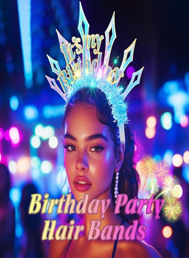 JONKY Light Up Happy Birthday Headband Glowing Birthday Hair Band LED Hair Accessories for Women - Image 5