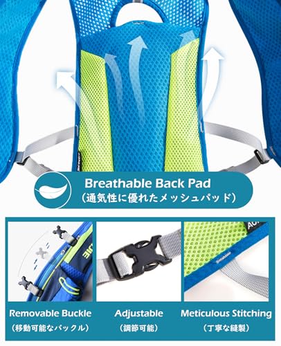 TRIWONDER Running Vest for Men Women Hydration Backpack Water Pack 5.5L Lightweight Runner Marathon Trail Hiking Cycling (Grey - Only Vest) - Image 4