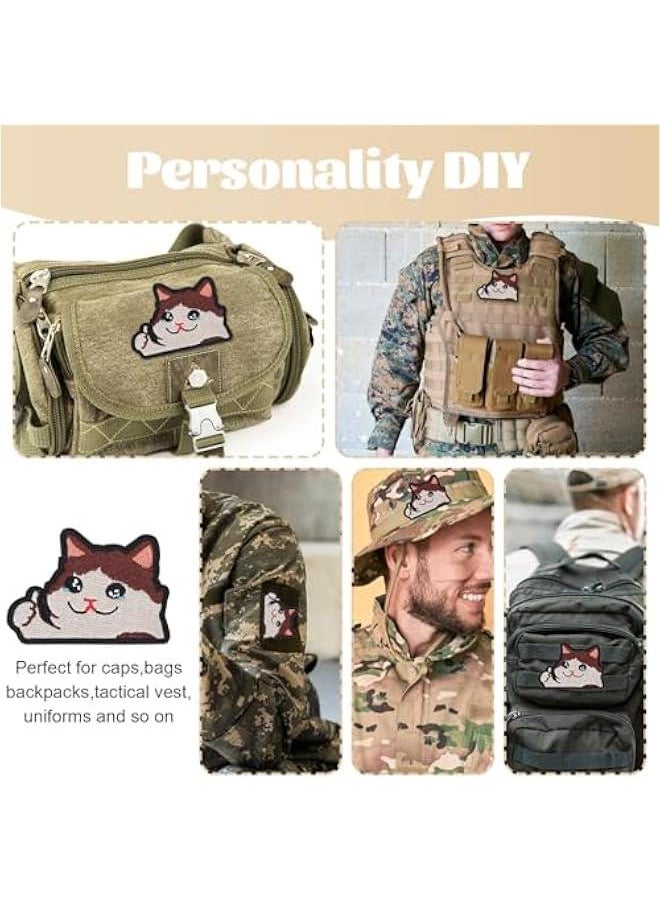 Generic - Funny Cry Cat Patch, Embroidered Applique Patches, Cute Cat Patches DIY Decal Accessories with Hook Fastener Backing for Tactical Backpacks Dog Harnesses Army Vests Gym Bags Hats Helmets - Image 1