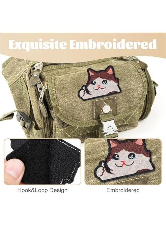 Generic - Funny Cry Cat Patch, Embroidered Applique Patches, Cute Cat Patches DIY Decal Accessories with Hook Fastener Backing for Tactical Backpacks Dog Harnesses Army Vests Gym Bags Hats Helmets - Image 1
