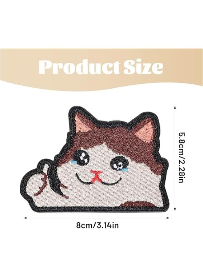 Generic - Funny Cry Cat Patch, Embroidered Applique Patches, Cute Cat Patches DIY Decal Accessories with Hook Fastener Backing for Tactical Backpacks Dog Harnesses Army Vests Gym Bags Hats Helmets - Image 1