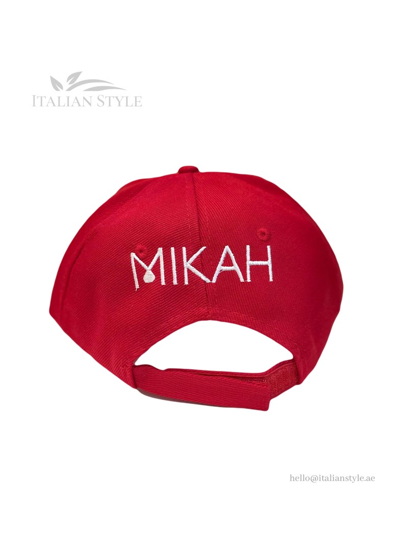 MIKAH Cap - Red Colour - Image 2