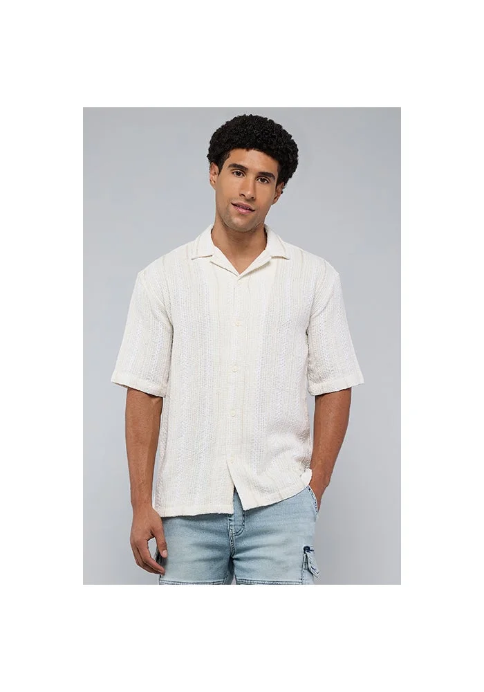 أر أند بي Plaid Shirt with Revere Collar and Short Sleeves