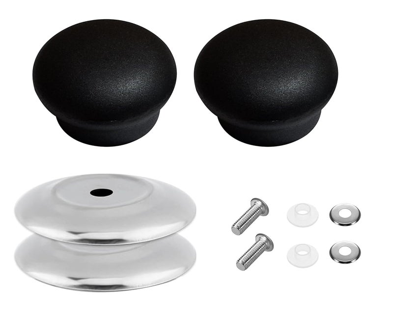 KANDARPURIA مقابض أغطية القدور، مقابض استبدال أغطية القدور العالمية، مقابض استبدال عالمية لأغطية المقالي لموقد الطهي، كسرولة، قدر زجاجي، غلاية (بلاستيك باكليت دائري، 4) - Image 1