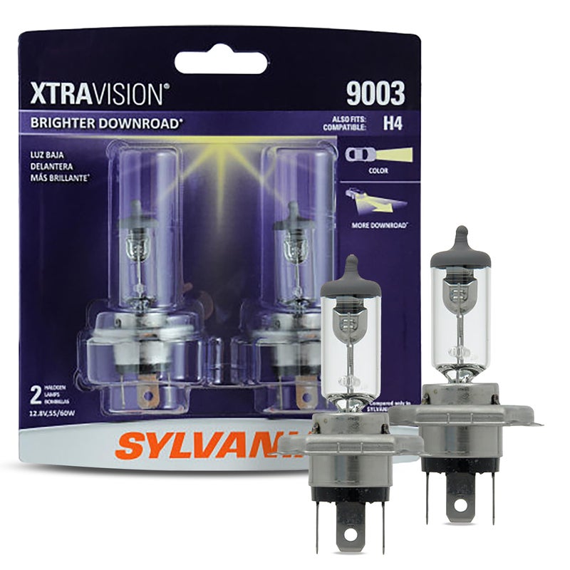 SYLVANIA 9003 XtraVision High Performance Halogen Headlight Low Beam and Fog Replacement Bulb Contains 2 Bulbs