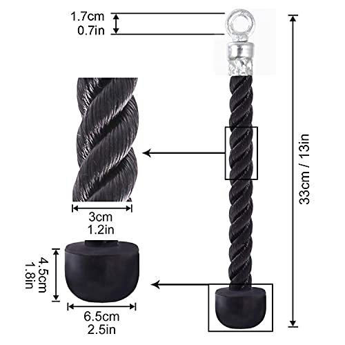 LIVOX® Heavy Duty Single Tricep Rope Multi Exercise Pull Down/Extension Gym Cable Machine Attachment (Imported) Triceps Bar - Image 3