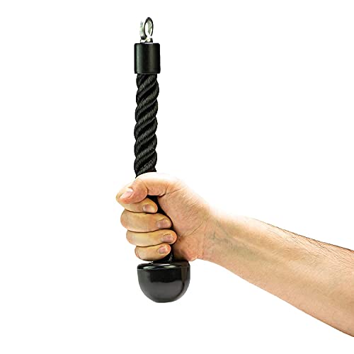 LIVOX® Heavy Duty Single Tricep Rope Multi Exercise Pull Down/Extension Gym Cable Machine Attachment (Imported) Triceps Bar - Image 2