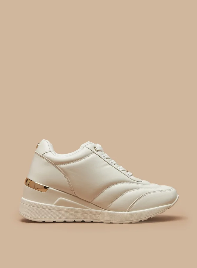 Flora Bella By Shoexpress Women's Quilted Lace-Up Low Ankle Casual Sneakers Shoes