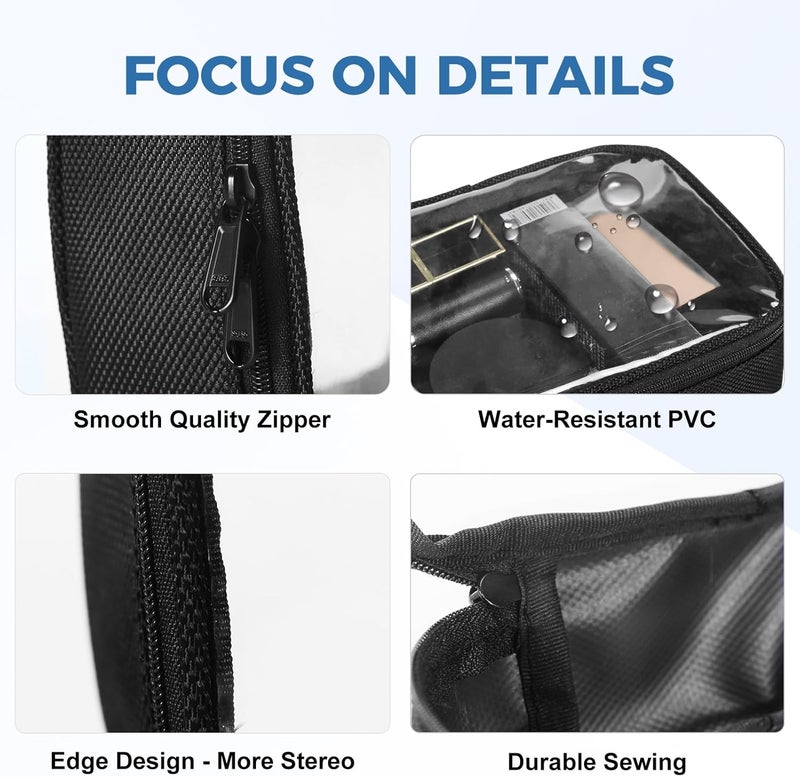 Moyad TSA Approved Clear Toiletry Bag, Quart Size 3-1-1 Liquids Pouch for Travel, Transparent Makeup & Cosmetic Organizer for Women Men, Black, 1 Pack, Medium, Casual Precision processed material - Image 5