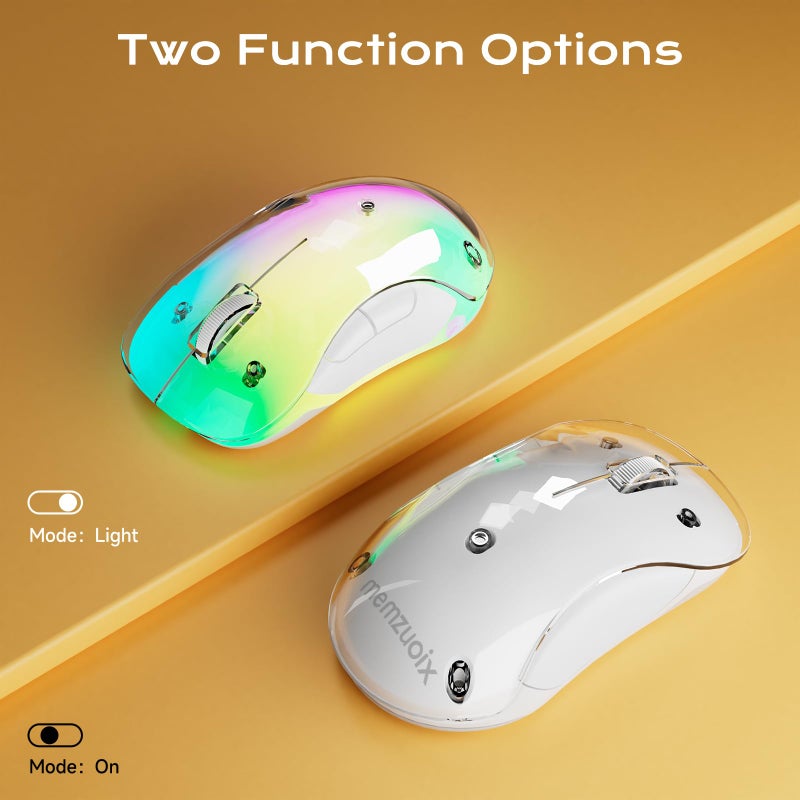 memzuoix 2.4G LED Wireless Mouse, Rechargeable Ergonomic Mouse with Detachable Cover, 1400 DPI Portable Optical Computer Mouse with USB Receiver for Laptop, PC, Desktop and MacBook, 5 Buttons - Image 2