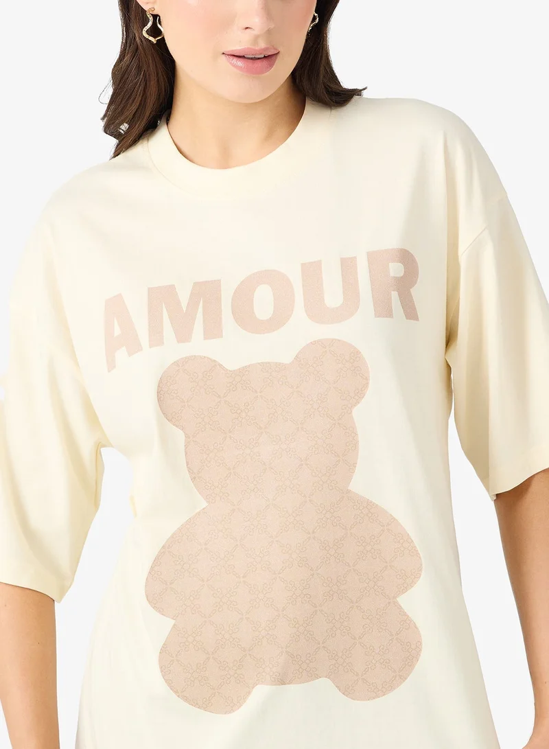 Ginger Cotton Oversize Graphic T-shirt