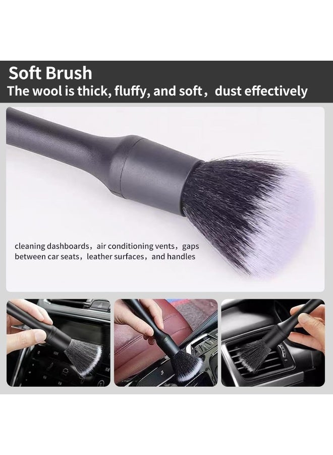 Halamodo مجموعة فرش تنظيف السيارات - مجموعة مكونة من 4 قطع لتنظيف الداخل والخارج - فرشاة غسيل سيارات متميزة لنتائج احترافية - Image 5