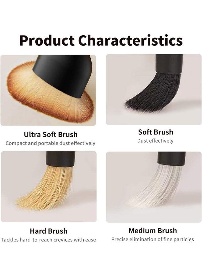 Halamodo مجموعة فرش تنظيف السيارات - مجموعة مكونة من 4 قطع لتنظيف الداخل والخارج - فرشاة غسيل سيارات متميزة لنتائج احترافية - Image 3