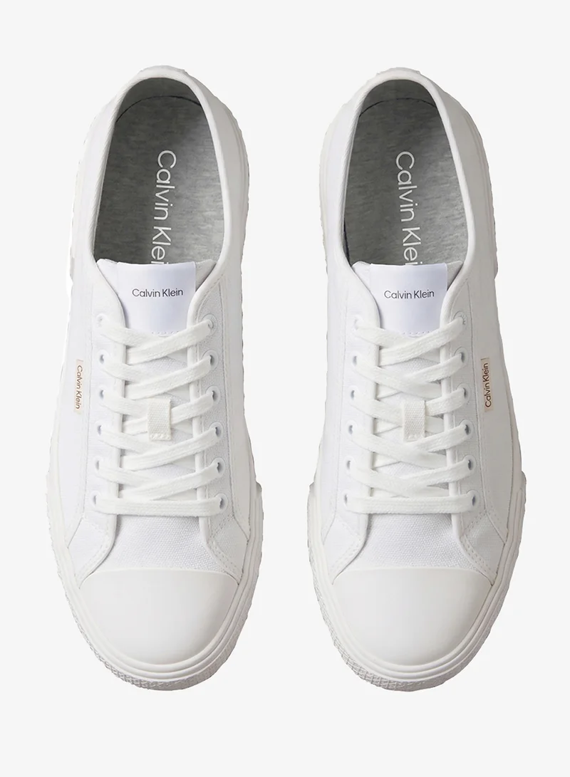 Calvin Klein White/Honey Vulcanised Canvas Sneakers for Men | Best Price UAE