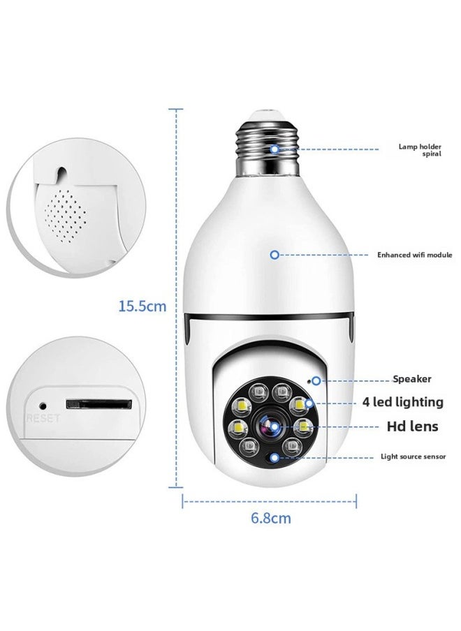 Generic - Bulb Camera Shake Head Machine HD Night Vision 360 Degree Rotating Wifi Home Security Small Yellow Man Camera-Color:Bare Metal Light Bulb Machine (without Memory Card) - Image 1