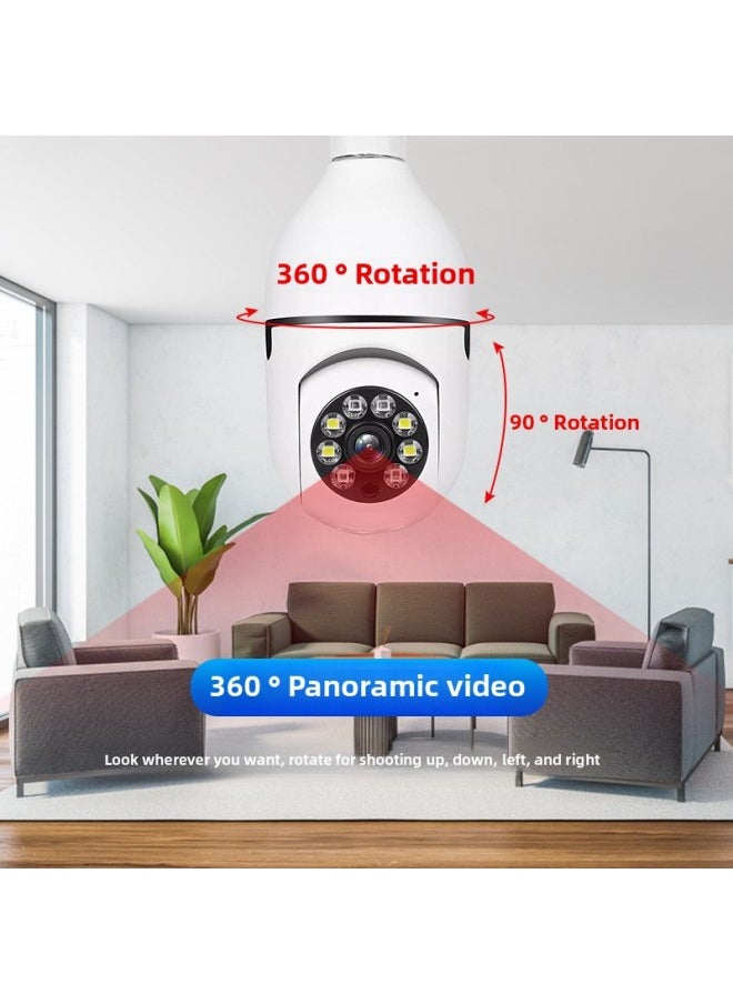 Generic - Bulb Camera Shake Head Machine HD Night Vision 360 Degree Rotating Wifi Home Security Small Yellow Man Camera-Color:Bare Metal Light Bulb Machine (without Memory Card) - Image 1