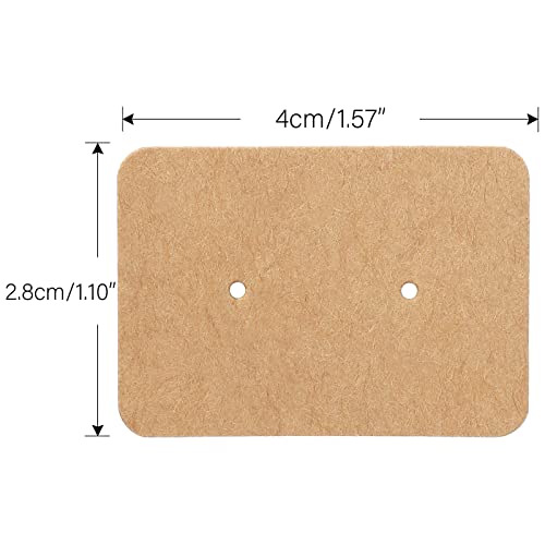 G2PLUS 200PCS Earring Display Cards, Kraft Paper Earrings Holder Card, 1.10" x 1.57" Ear Stud Earring Card for Handmade Earrings, Studs Selling and Small Jewelries (Brown) - Image 2