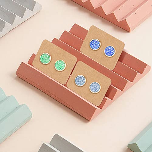 G2PLUS 200PCS Earring Display Cards, Kraft Paper Earrings Holder Card, 1.10" x 1.57" Ear Stud Earring Card for Handmade Earrings, Studs Selling and Small Jewelries (Brown) - Image 5