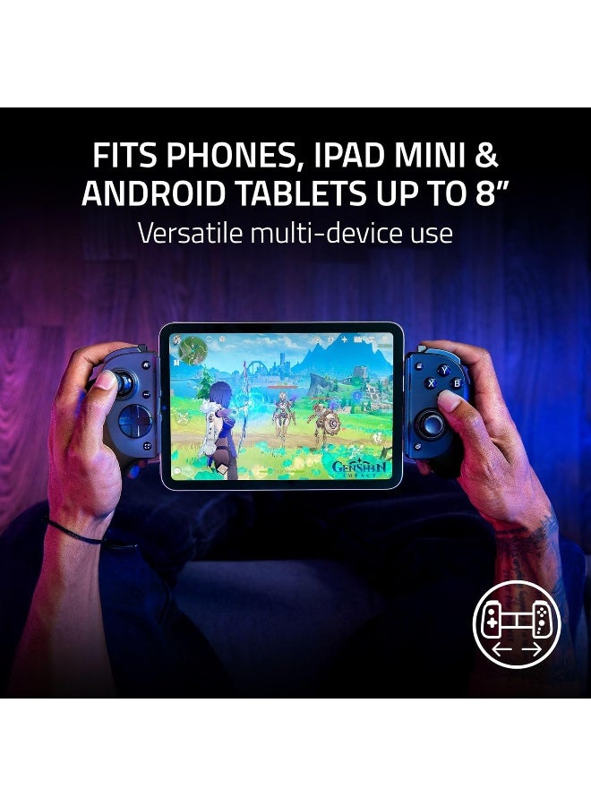 ريزر وحدة تحكم الألعاب Kishi V3 Pro لجهاز iPhone 15 و 16، وأجهزة Android و iPad mini حتى 8 إنش: عصي تحكم TMR بحجم كامل، زرين خلفيين مزدوجين، تشغيل سلكي وبعيد لجهاز الكمبيوتر، اهتزازات، 3 أشهر مجانية من Apple Arcade - أسود - Image 3