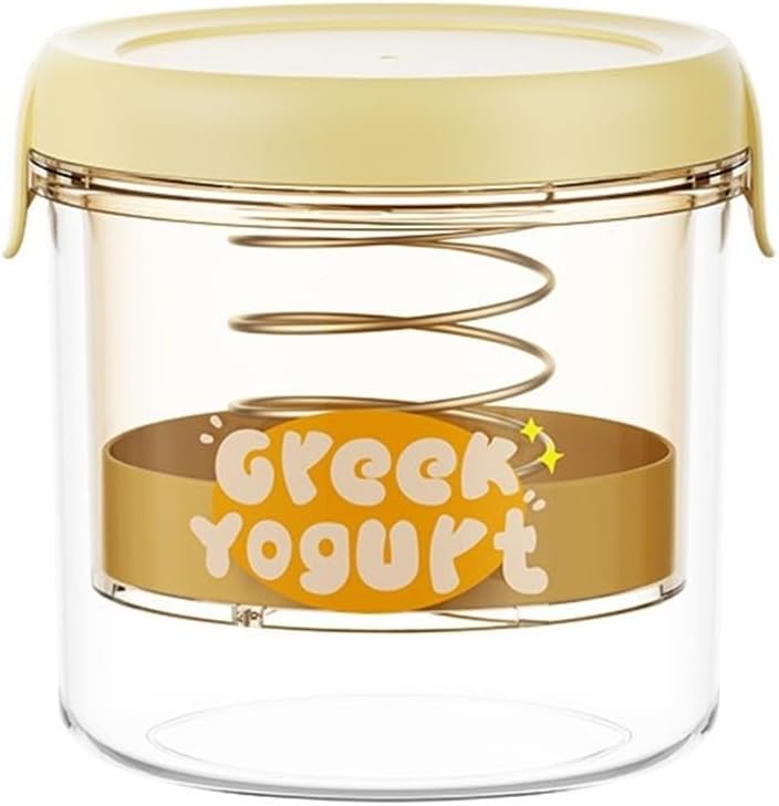 Round Yellow Yogurt Maker Filter Container For Whey Separation Fine Mesh Refrigerator Friendly - Image 2