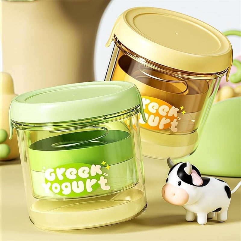 Round Yellow Yogurt Maker Filter Container For Whey Separation Fine Mesh Refrigerator Friendly - Image 4