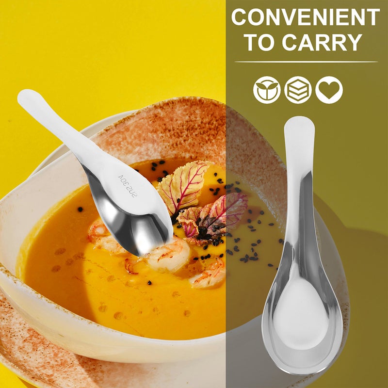 🍳 ملاعق شوربة من الستانلس ستيل بتصميم قاعدة مسطحة للاستخدام المتنوع في المطبخ - Image 5