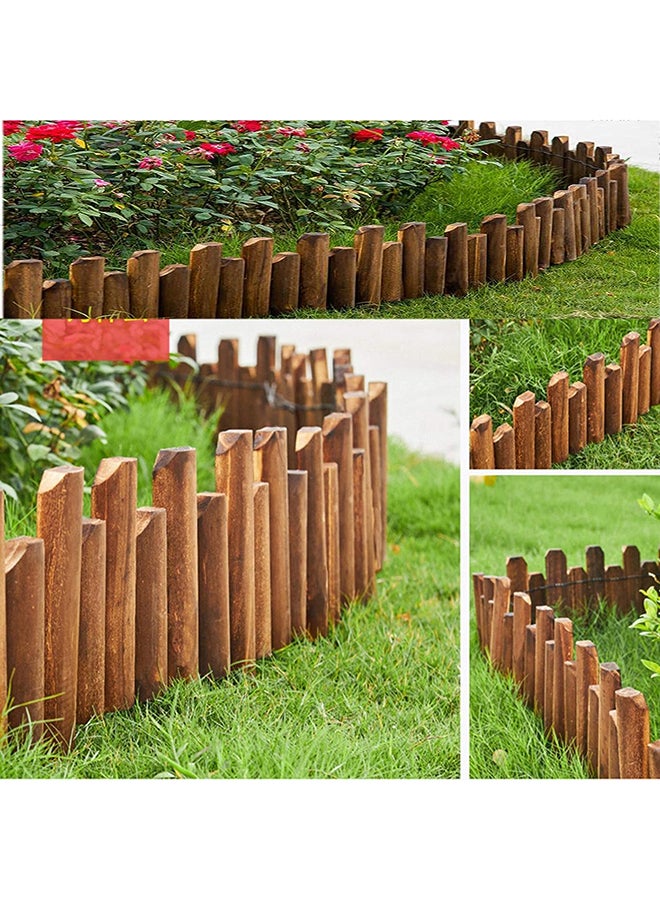 HOME TASTE Hometaste Wooden Garden Picket Fence, Decorative Garden Fences For Patio, Fairy Garden Fence, Wooden Landscape Edging Border, Portable Outdoor Fencing For Flower Bed/Lawn Edgings (Medium) - Image 1