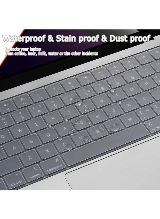 Silicone Keyboard Cover Skin for 2024-2021 MacBook Air 15" 13" M3 M2 (A2941 A2681) & Pro 14" 16" M3 M2 M1(A2991 A2992 A2918 A2779 A2442 A2780 A2485) UK/EU Layout - Image 2