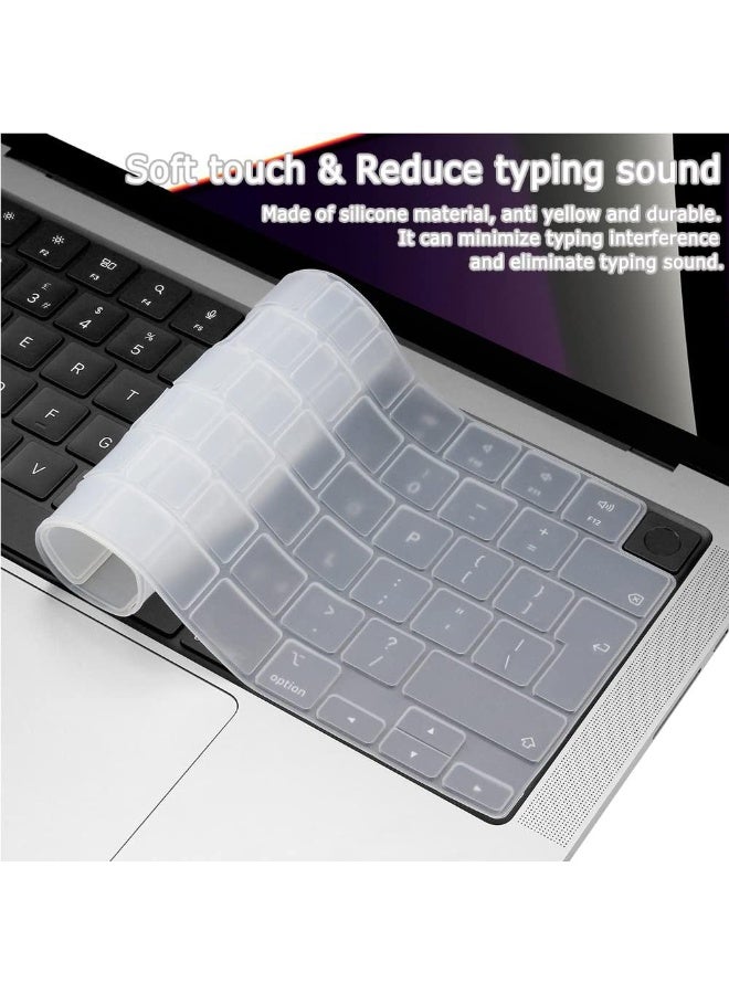 Silicone Keyboard Cover Skin for 2024-2021 MacBook Air 15" 13" M3 M2 (A2941 A2681) & Pro 14" 16" M3 M2 M1(A2991 A2992 A2918 A2779 A2442 A2780 A2485) UK/EU Layout - Image 4