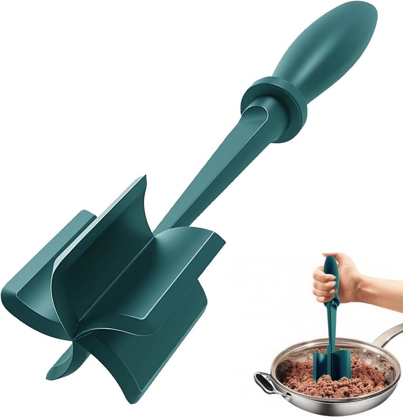 liboyixi Meat Chopper for Hamburger, Premium Heat Resistant Masher and Smasher for Ground Beef, Turkey and More, Nylon Ground Beef Chopper Tool and Meat Fork, Non Stick Mix (aqua) - Image 1