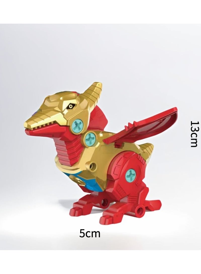 Assembling dinosaur building blocks，DIY educational toys for children and adults，purple egg and red&gold dinosaur  - Image 2