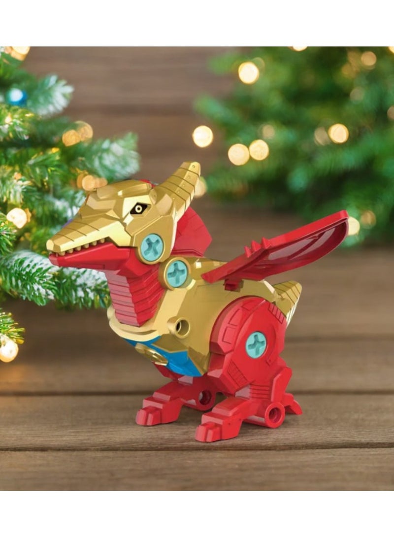 Assembling dinosaur building blocks，DIY educational toys for children and adults，purple egg and red&gold dinosaur  - Image 3