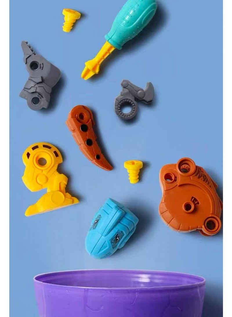 Assembling dinosaur building blocks，DIY educational toys for children and adults，purple egg and red&gold dinosaur - Image 4