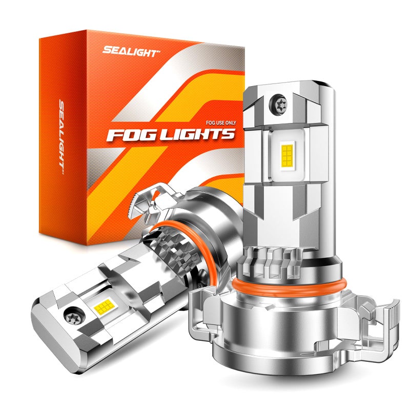 SEALIGHT 2504/5202 LED Fog Light Bulbs, 17000LM 800% Upgrade 5201 5202 PS24W, PSX24W 2504 LED Fog Lights 6500K, Long-Lasting Fog Lights, Clearance Light Marker Ligh, 1:1 Size Compact Design - Image 1