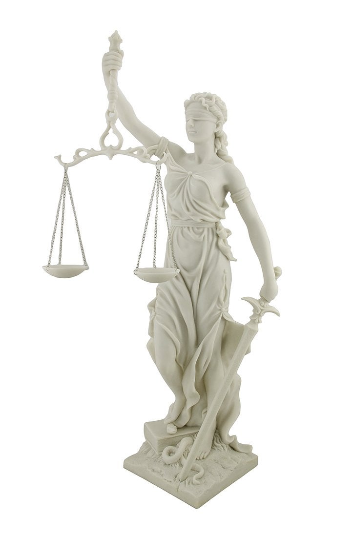 Top Collection Lady Justice Roman Goddess Justitia Themis Statue Marble Finish - Image 4