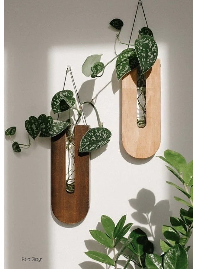 Katre Dizayn Wooden Decorative 7-Piece Wall Flower Pot (Flowers Not Included)  - Image 2