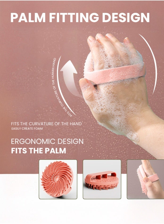 يفيي oofah with Easily Leather Bristles, Long Lasting & More Hygienic Than Traditional Shower Loofah – 1 Pack, Pink  - Image 3