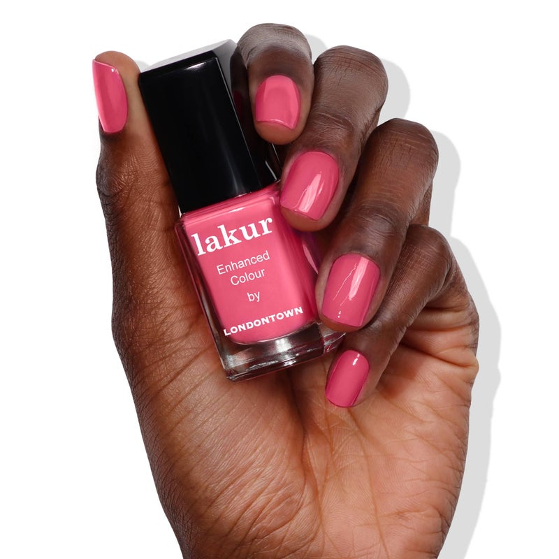 LONDONTOWN lakur Nail Polish - Chip-Resistant, Non-Toxic, Conditions & Hydrates Nails | Glossy Flamboyant Pink, Electric Flamingo, .40 fl oz - Image 3